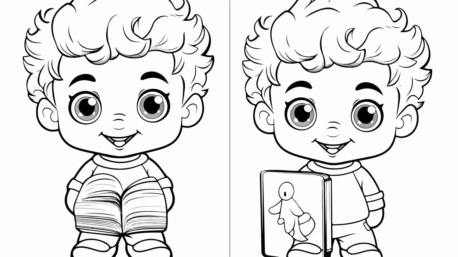 Cute Kid Coloring Book Template Design — free download from Dotvec