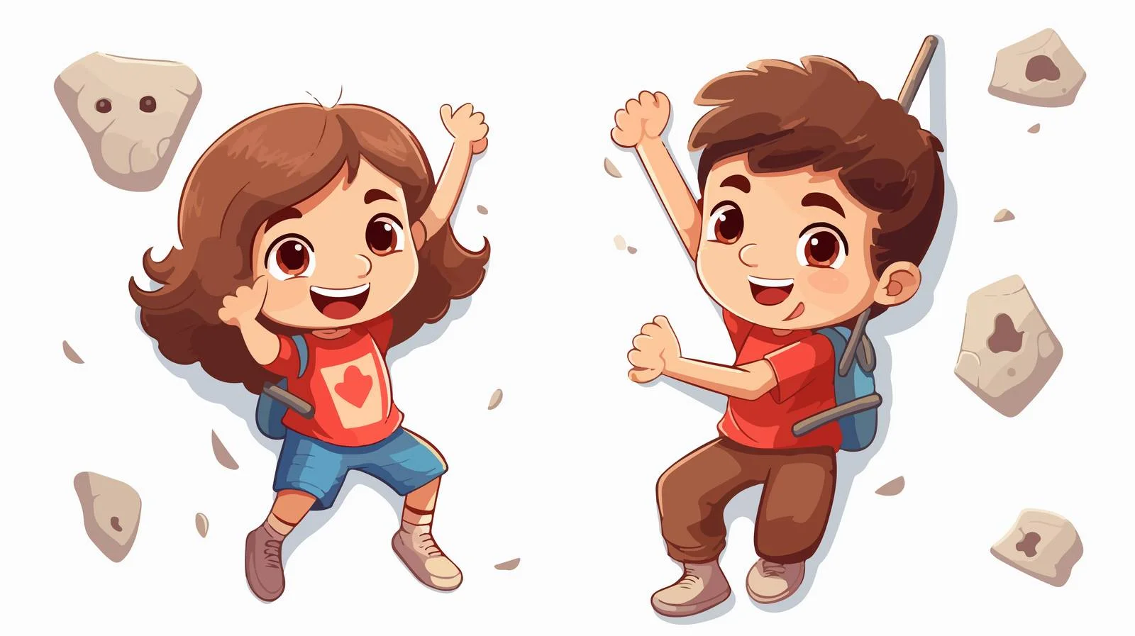 Joyful Kids Climbing Together — free download from Dotvec