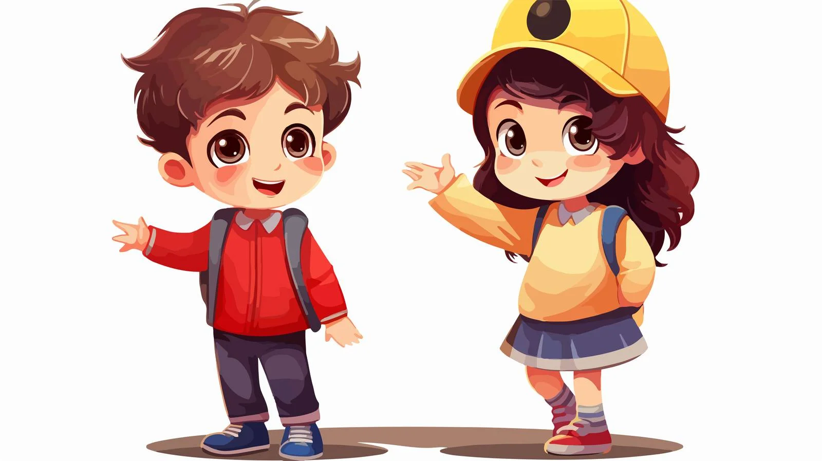 Cheerful Kids with Traffic Sign Cartoon — free download from Dotvec