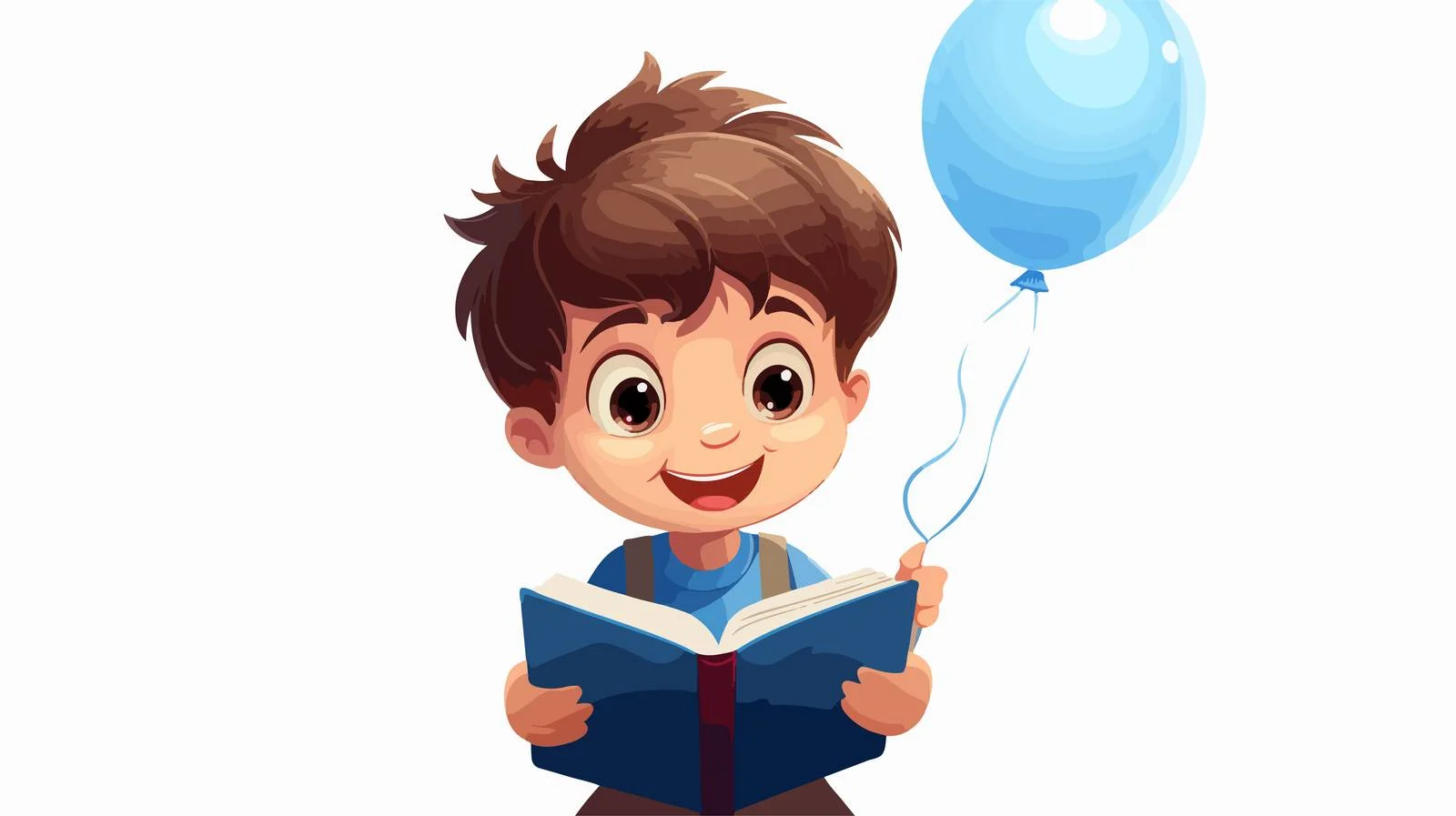 Cheerful Boy with Balloon Message Cartoon — free download from Dotvec