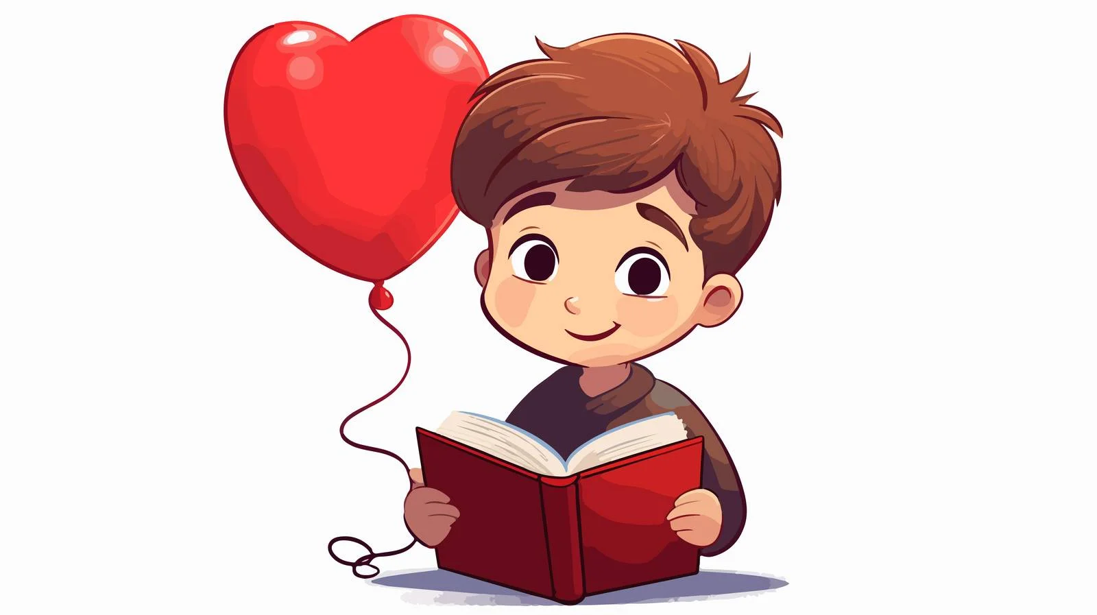 Cheerful Boy Cartoon Book Balloon Message — free download from Dotvec