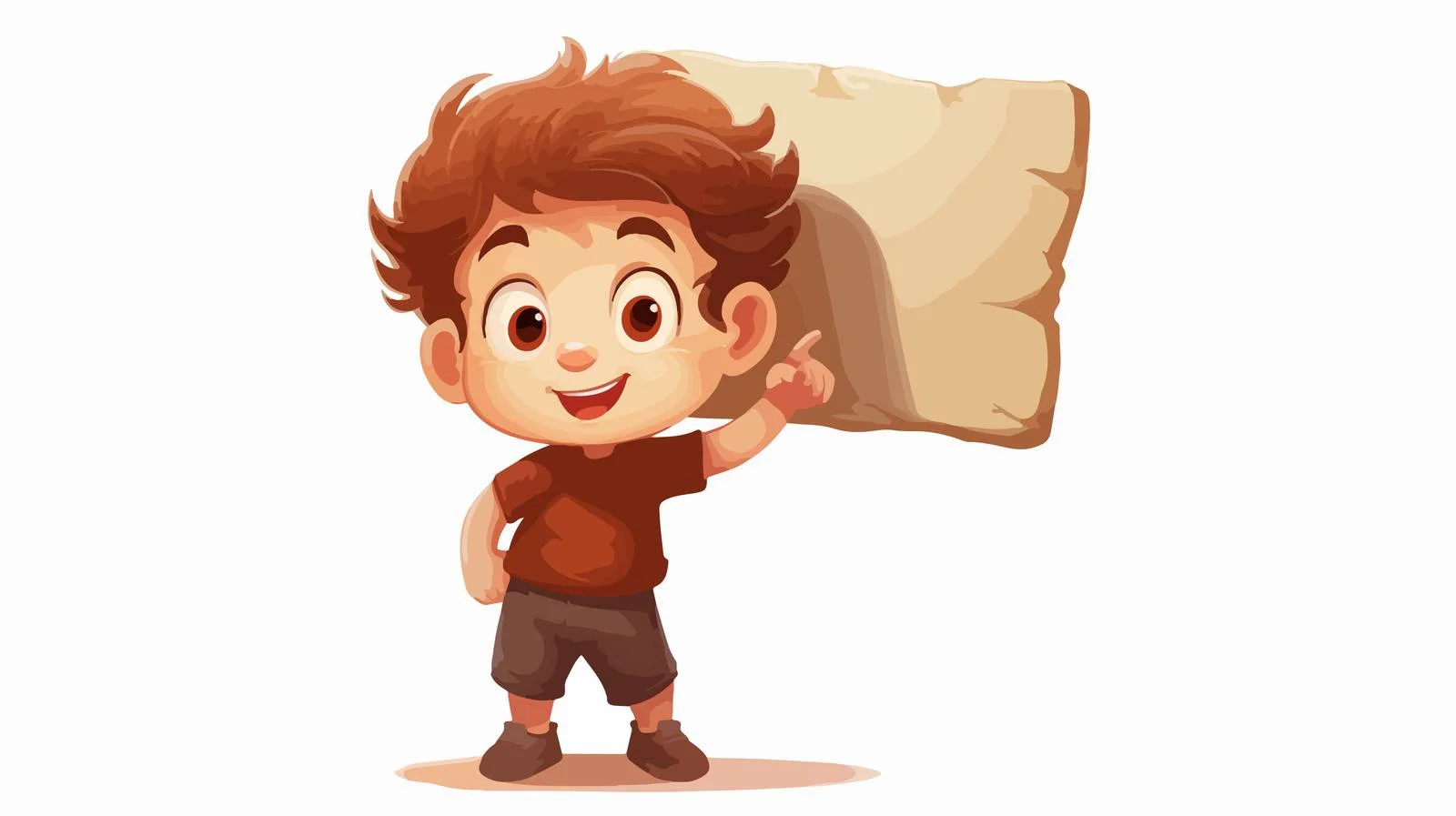 Cheerful Child Holding Correct Sign Cartoon — free download from Dotvec