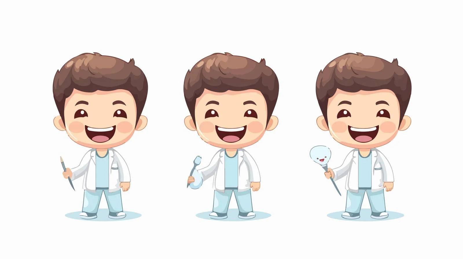 Kid Boy Dentist Cartoon Vector Illustration — free download from Dotvec