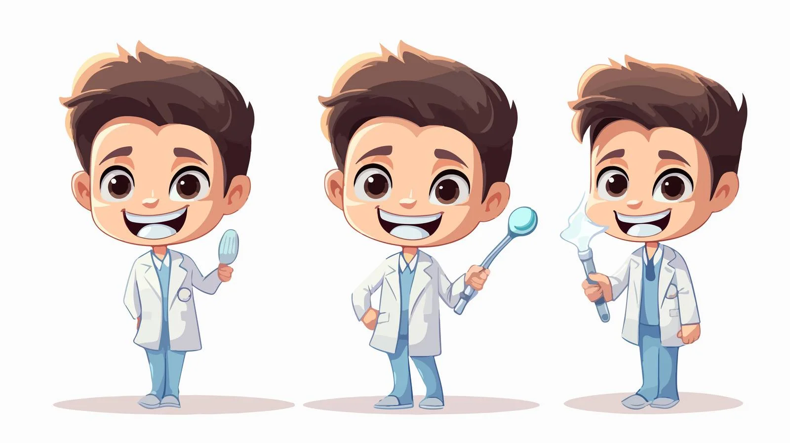 Joyful Kid Dentist Cartoon Vector Illustration — free download from Dotvec