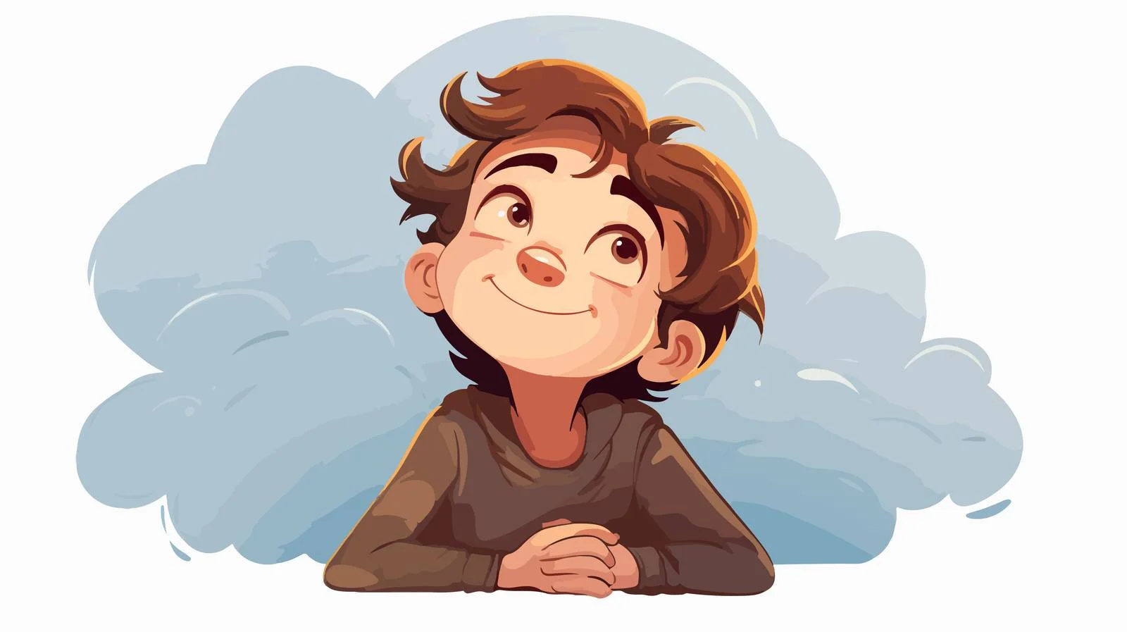 Hopeful Child Dreaming Cartoon Vector Illustration — free download from Dotvec