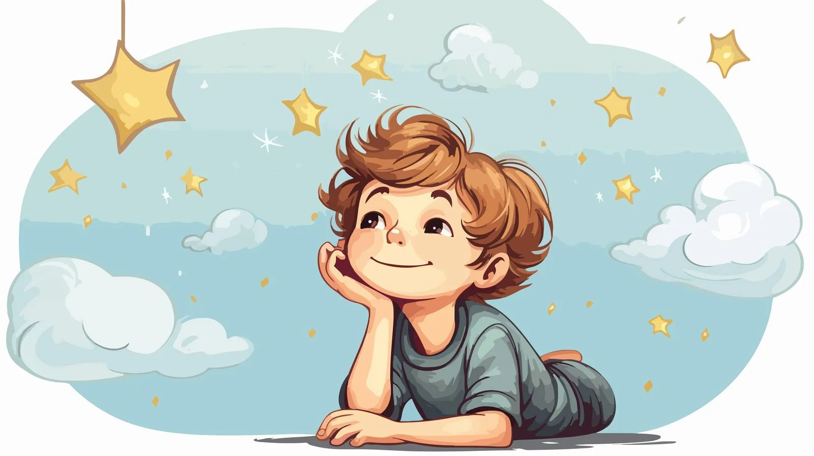 Boy Dreaming Cartoon Vector Illustration — free download from Dotvec