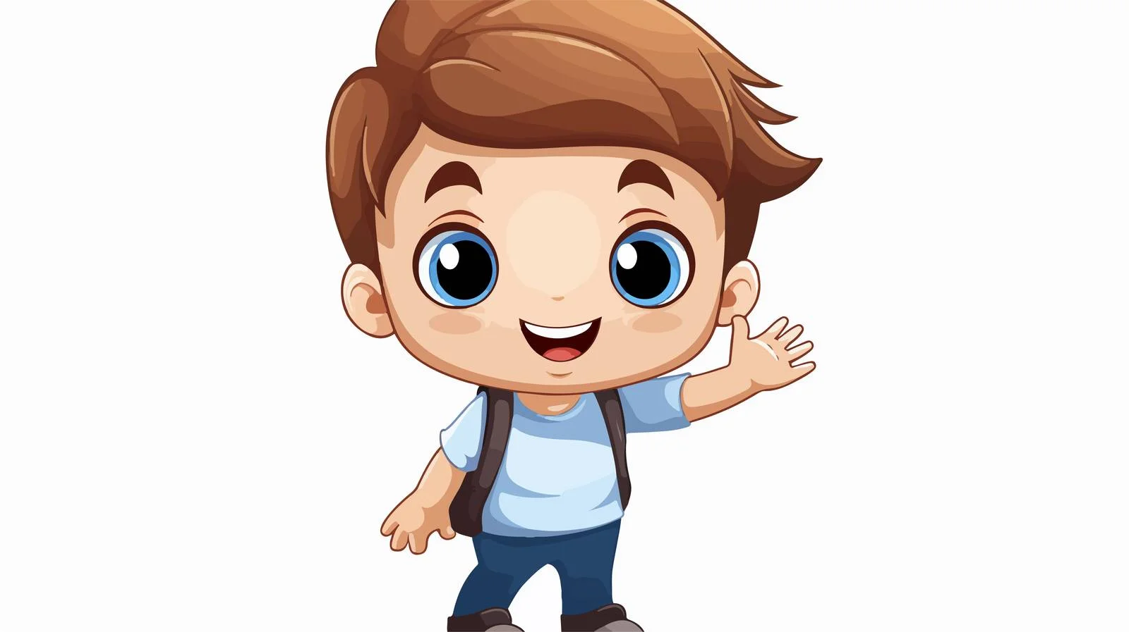 Cute Boy Welcome Cartoon Card — free download from Dotvec