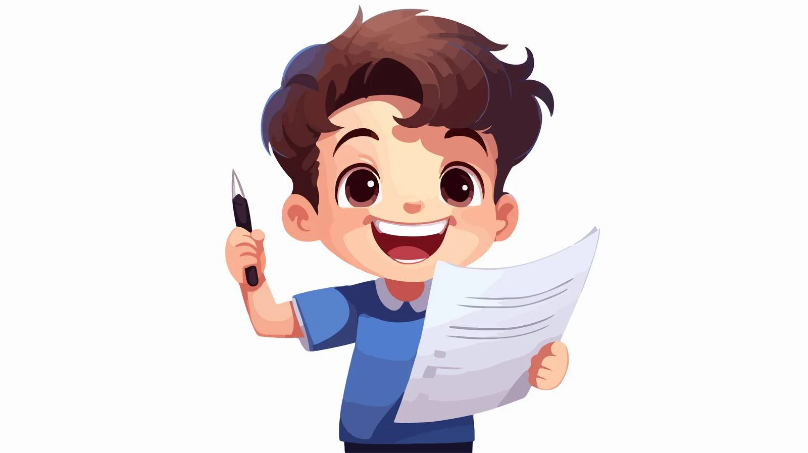 Successful Schoolboy Cartoon Vector Illustration — free download from Dotvec