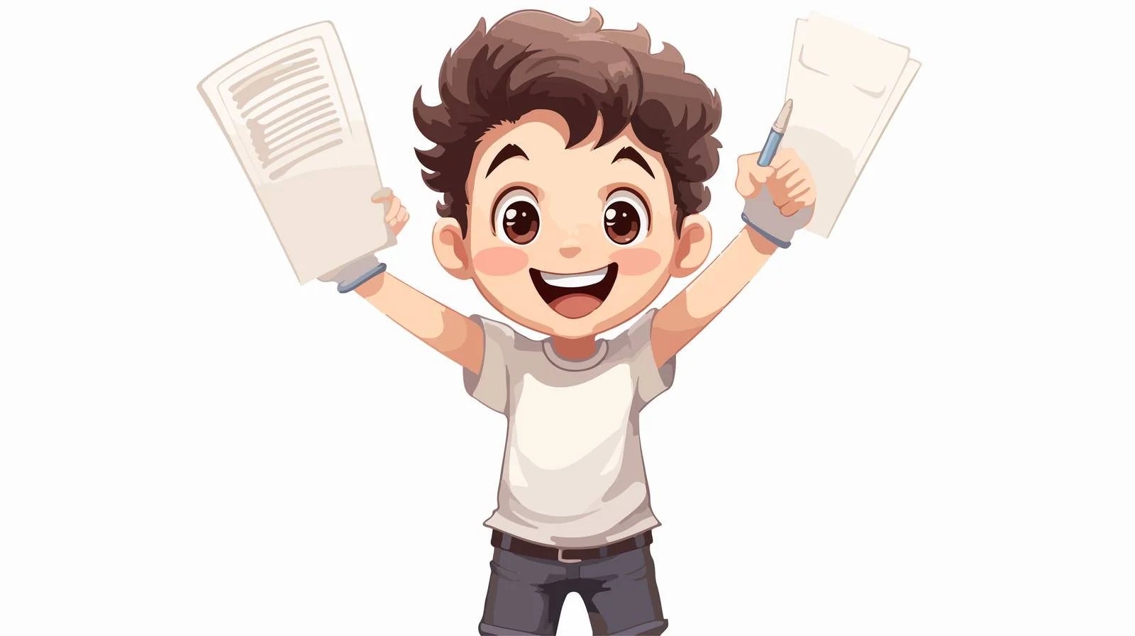 Successful Kid Cartoon Vector Illustration – free achieve image from Dotvec