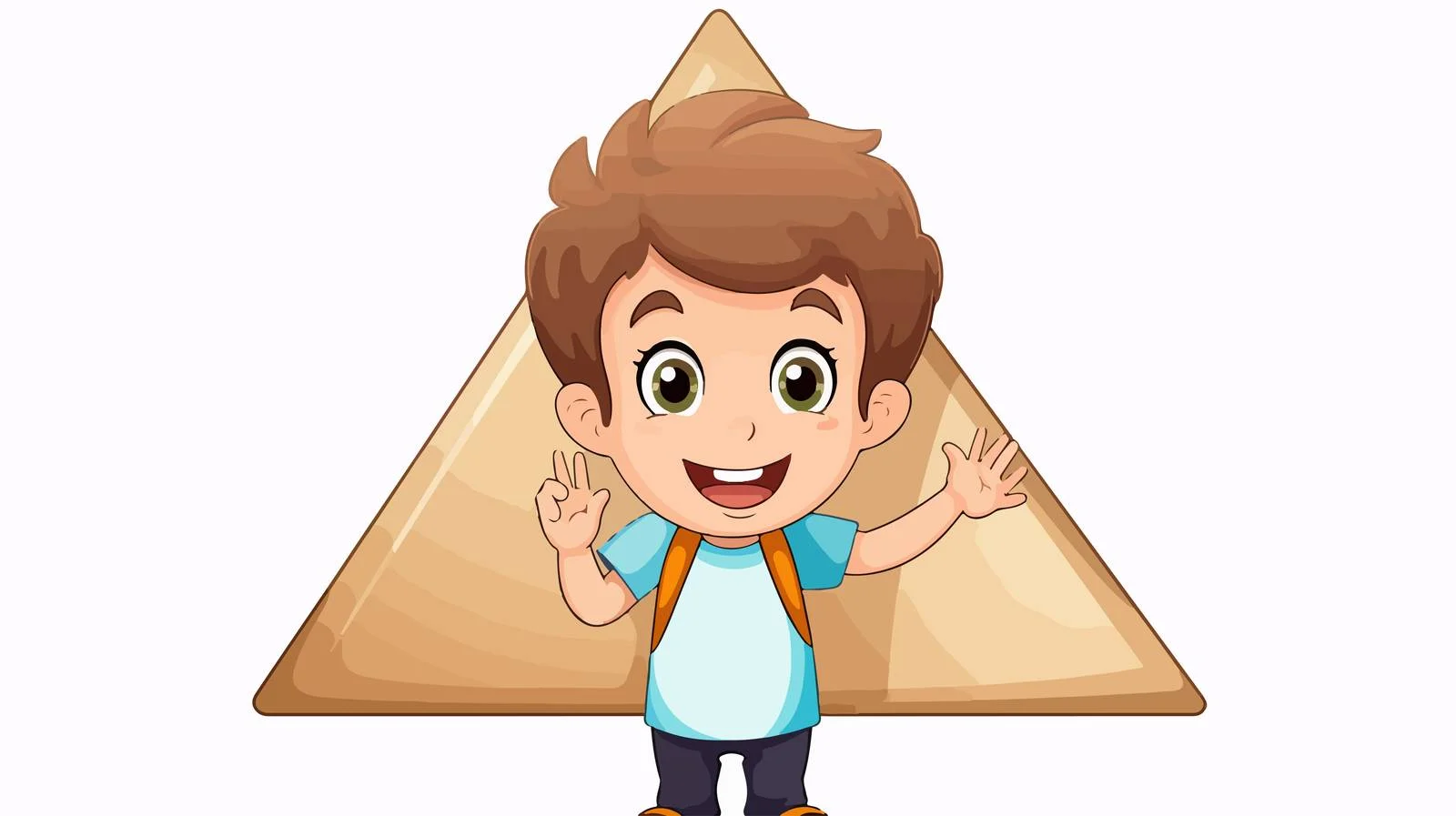 Joyful Child with Triangle Shape Cartoon — free download from Dotvec