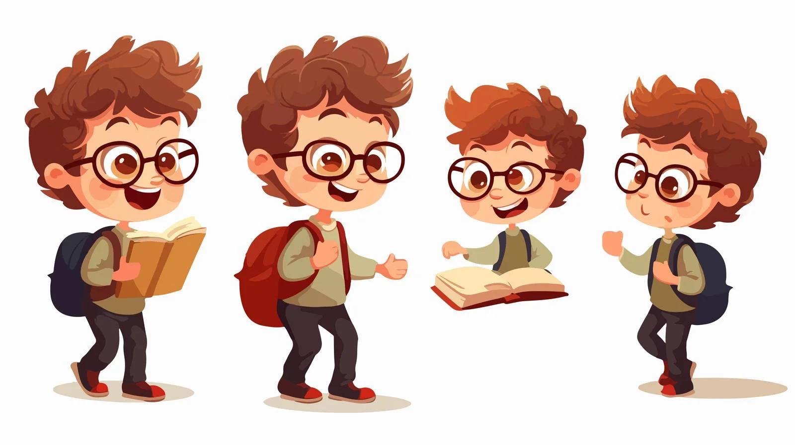 Cheerful Boy School Education Cartoon Vector — free download from Dotvec