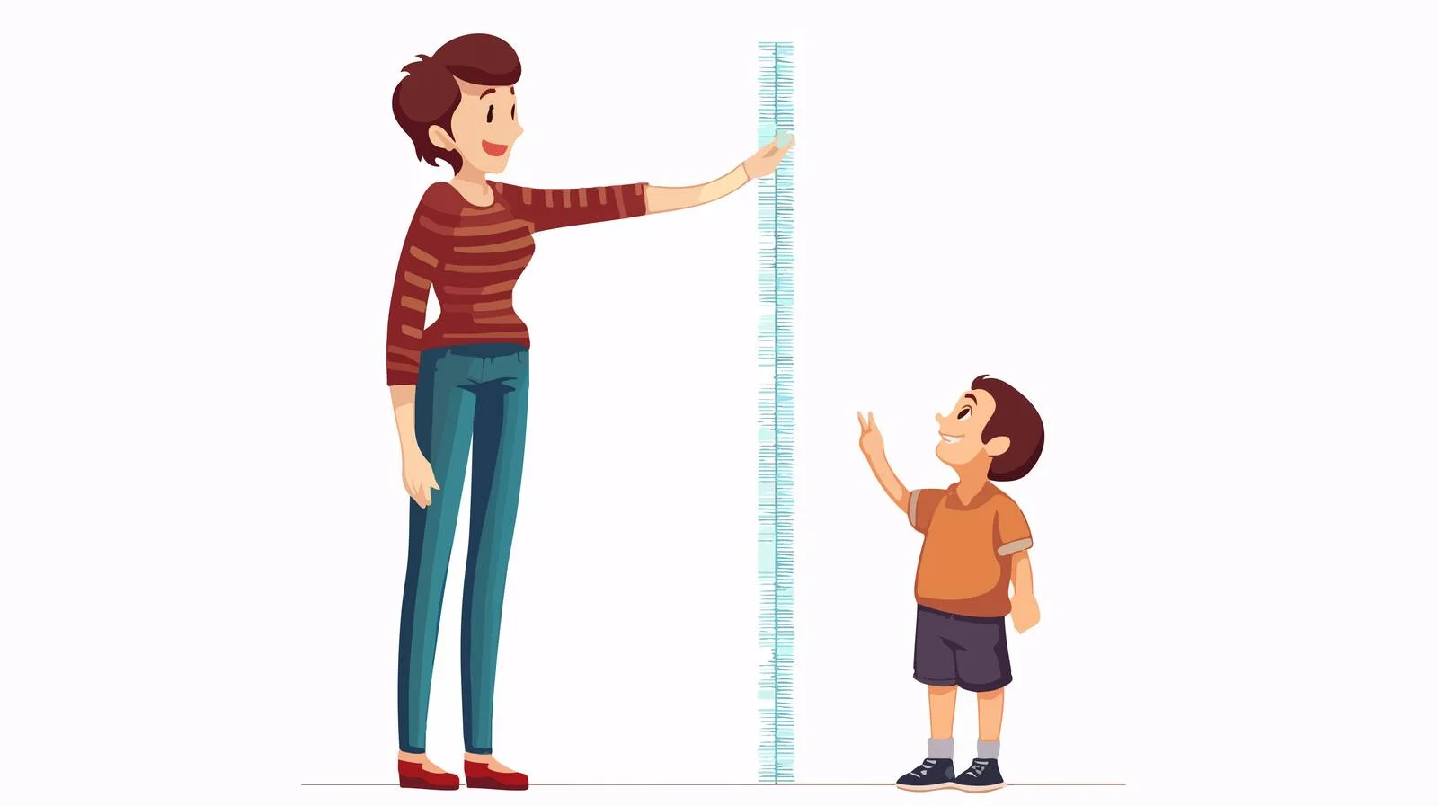 Child Height Measurement with Mom Cartoon — free download from Dotvec