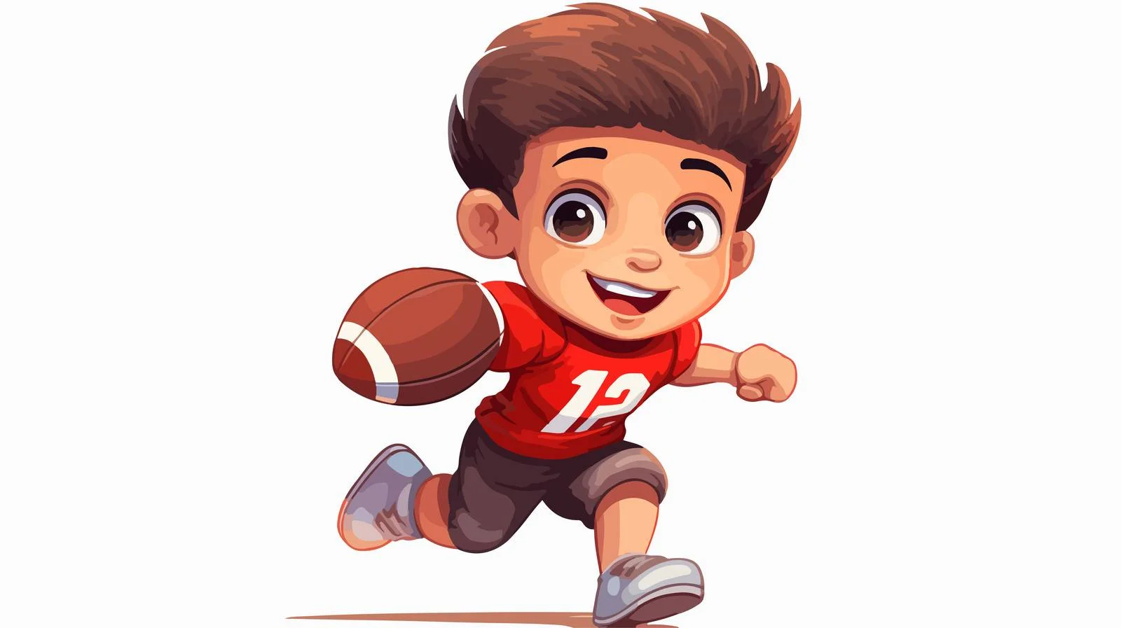 Cheerful Boy Playing Football Cartoon — free download from Dotvec