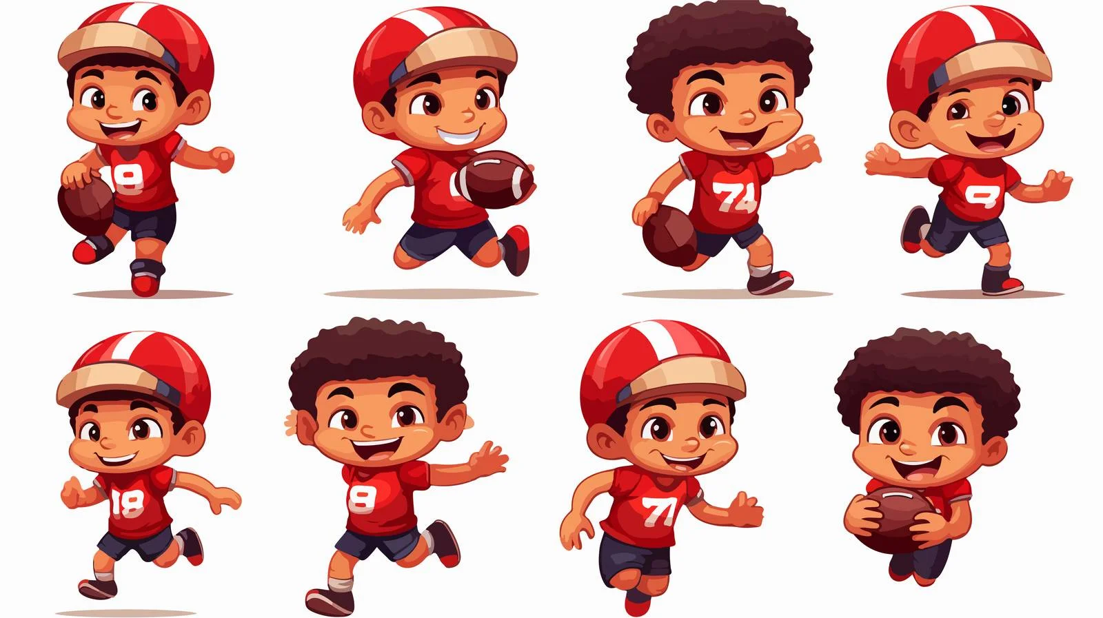 Joyful Kid Playing Football Cartoon — free download from Dotvec