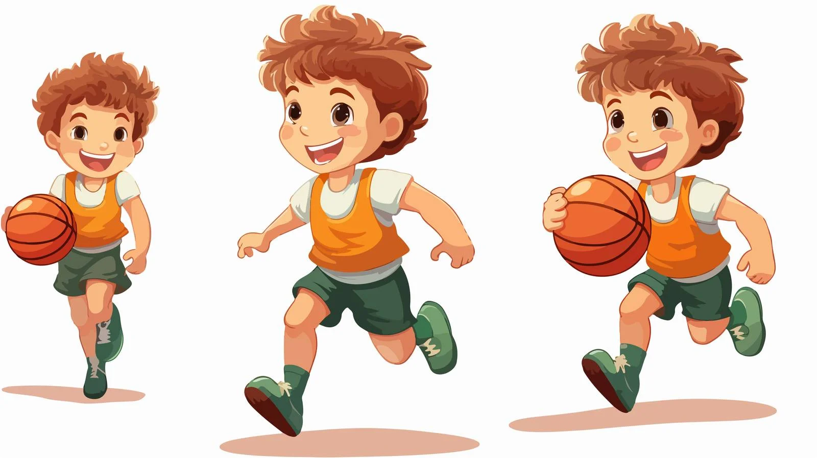 Kid Playing Basketball Cartoon Vector Illustration — free download from Dotvec
