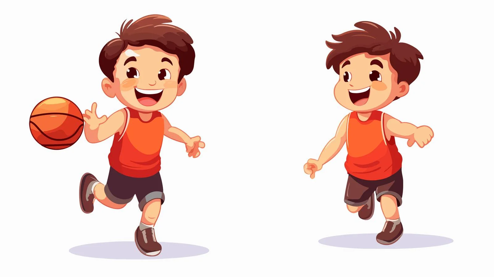 Cute Kid Playing Basketball Cartoon Illustration — free download from Dotvec