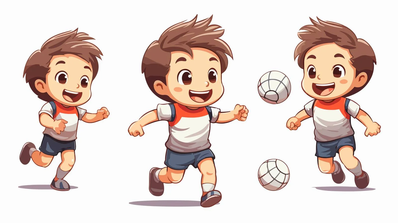 Cheerful Child Playing Volleyball Cartoon Illustration — free download from Dotvec