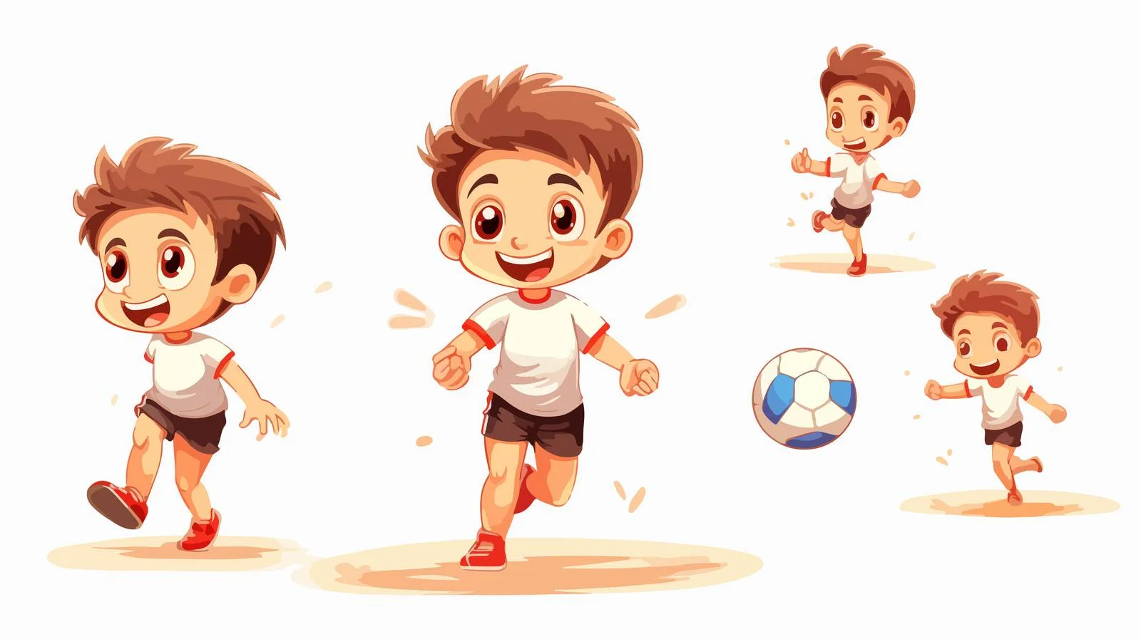Cheerful Kid Playing Volleyball Cartoon Illustration — free download from Dotvec