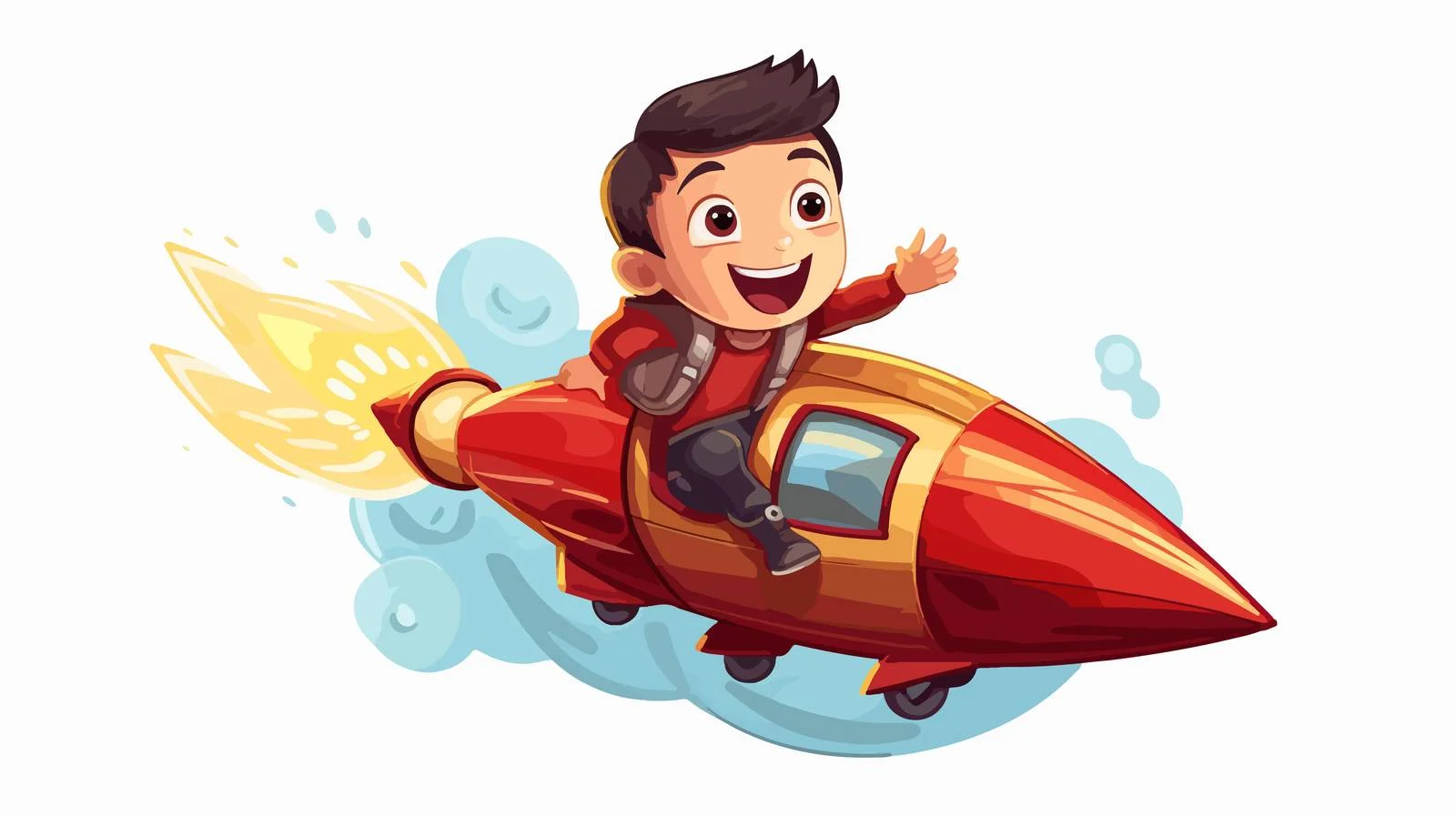 Child Rocket Success Cartoon Illustration — free download from Dotvec
