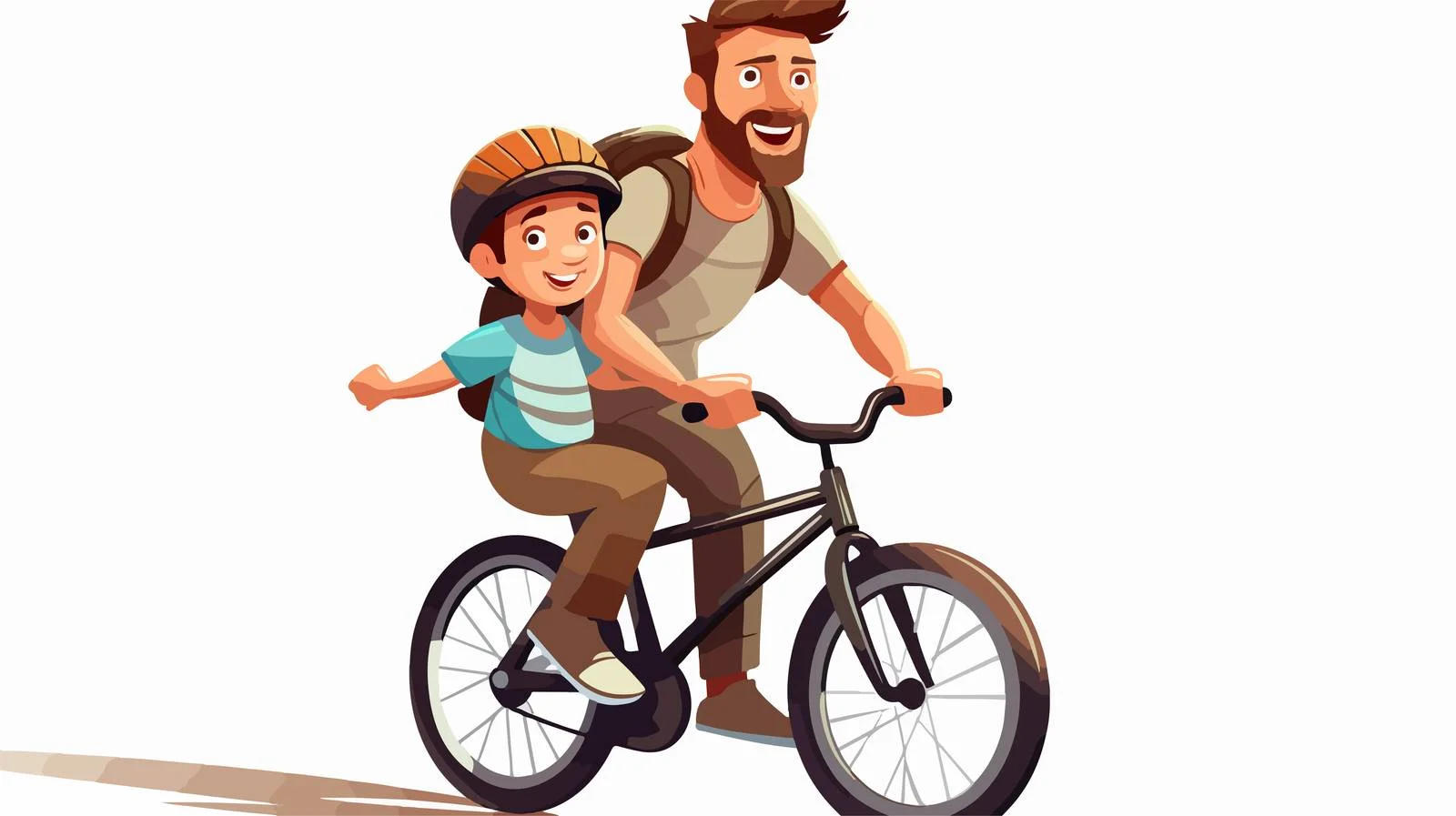 Father-Son Bike Ride Cartoon Illustration — free download from Dotvec