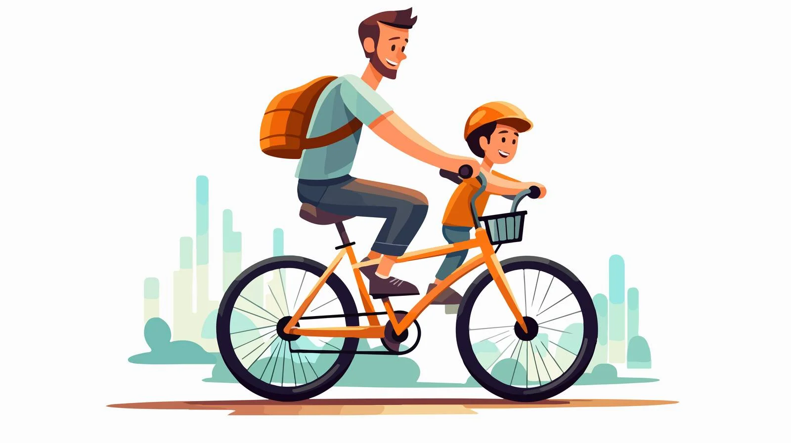 Family Cycling Fun Cartoon Vector Illustration — free download from Dotvec