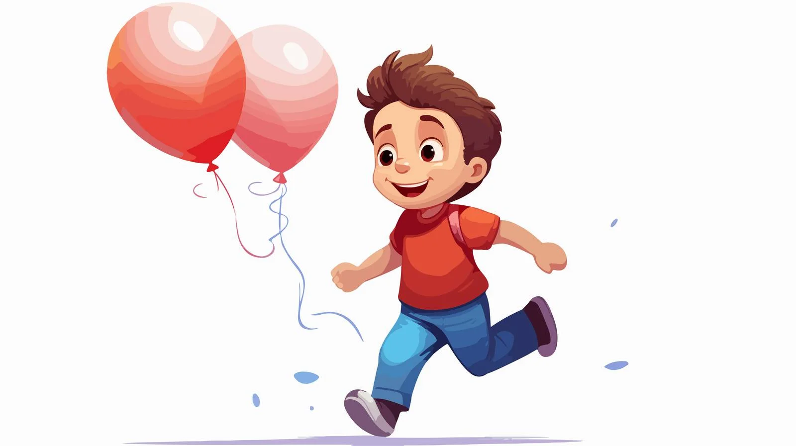 Cheerful Boy with Balloon Cartoon Vector — free download from Dotvec