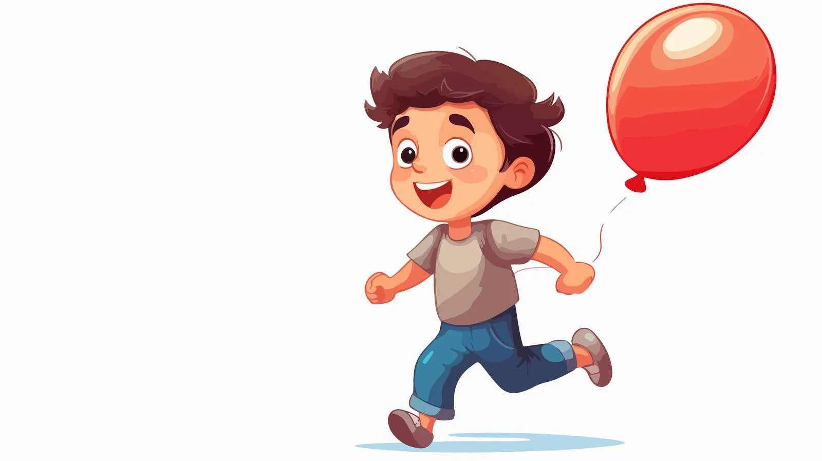 Cheerful Kid with Balloon Cartoon — free download from Dotvec