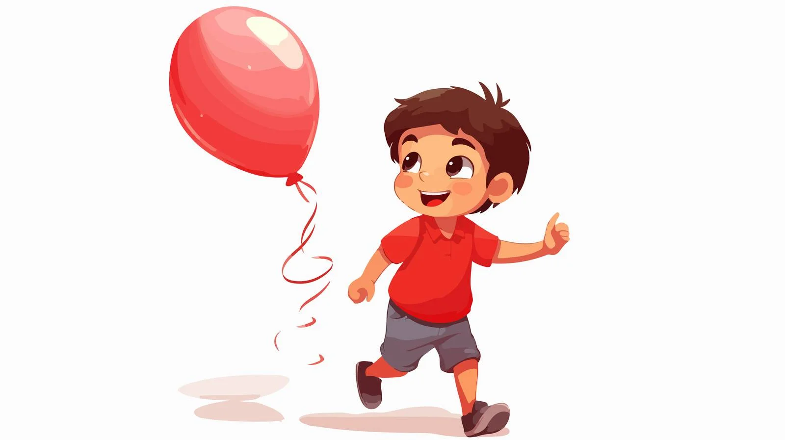 Joyful Kid with Balloon Cartoon Vector — free download from Dotvec