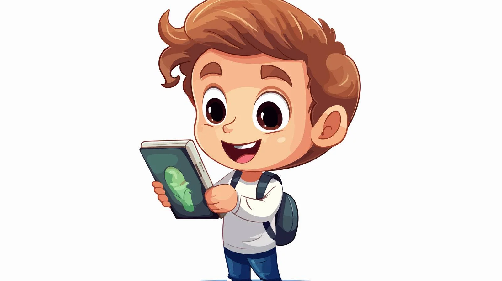 Young Boy Choosing Between Phone and Book — free download from Dotvec