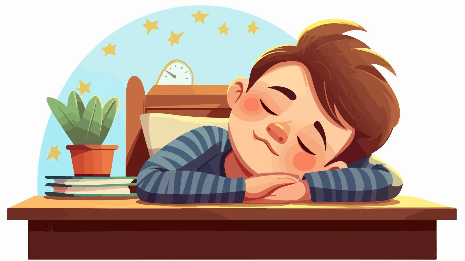 Child Sleeping in Classroom Cartoon — free download from Dotvec