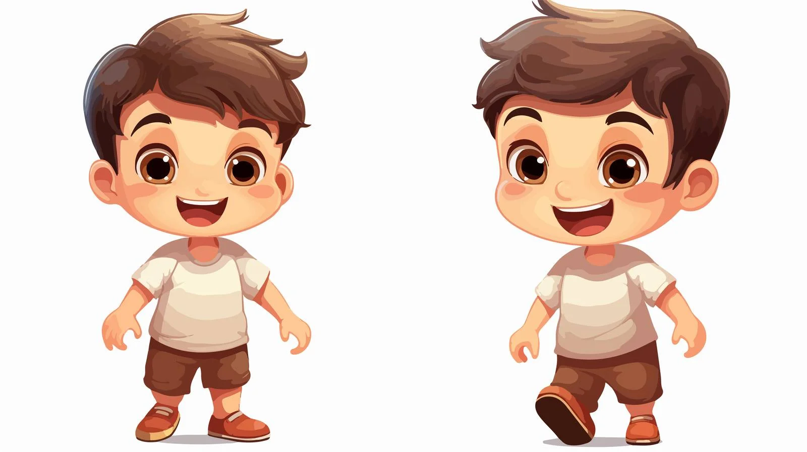 Smiling Kid with Cartoon Mascot Vector — free download from Dotvec