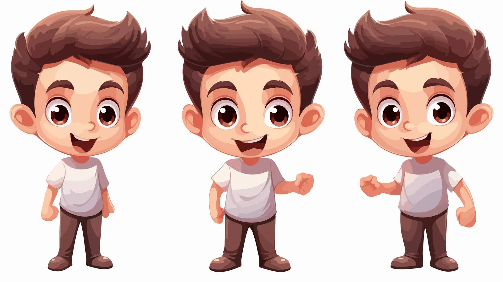 Cheerful Boy with Mascot Cartoon Vector — free download from Dotvec