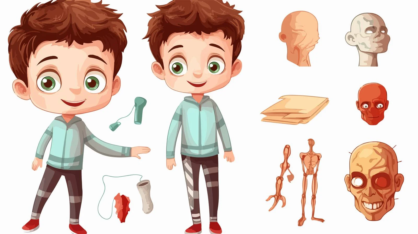 Cute Kid Anatomy Cartoon Study — free download from Dotvec