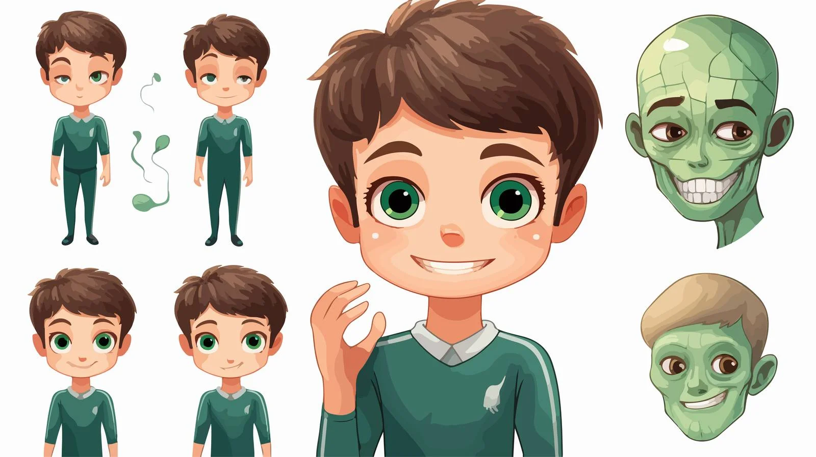 Child Anatomy Cartoon Study Illustration — free download from Dotvec