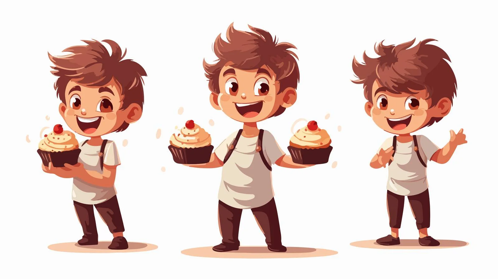 Adorable Kid Cooking Cupcake Cartoon Vector — free download from Dotvec