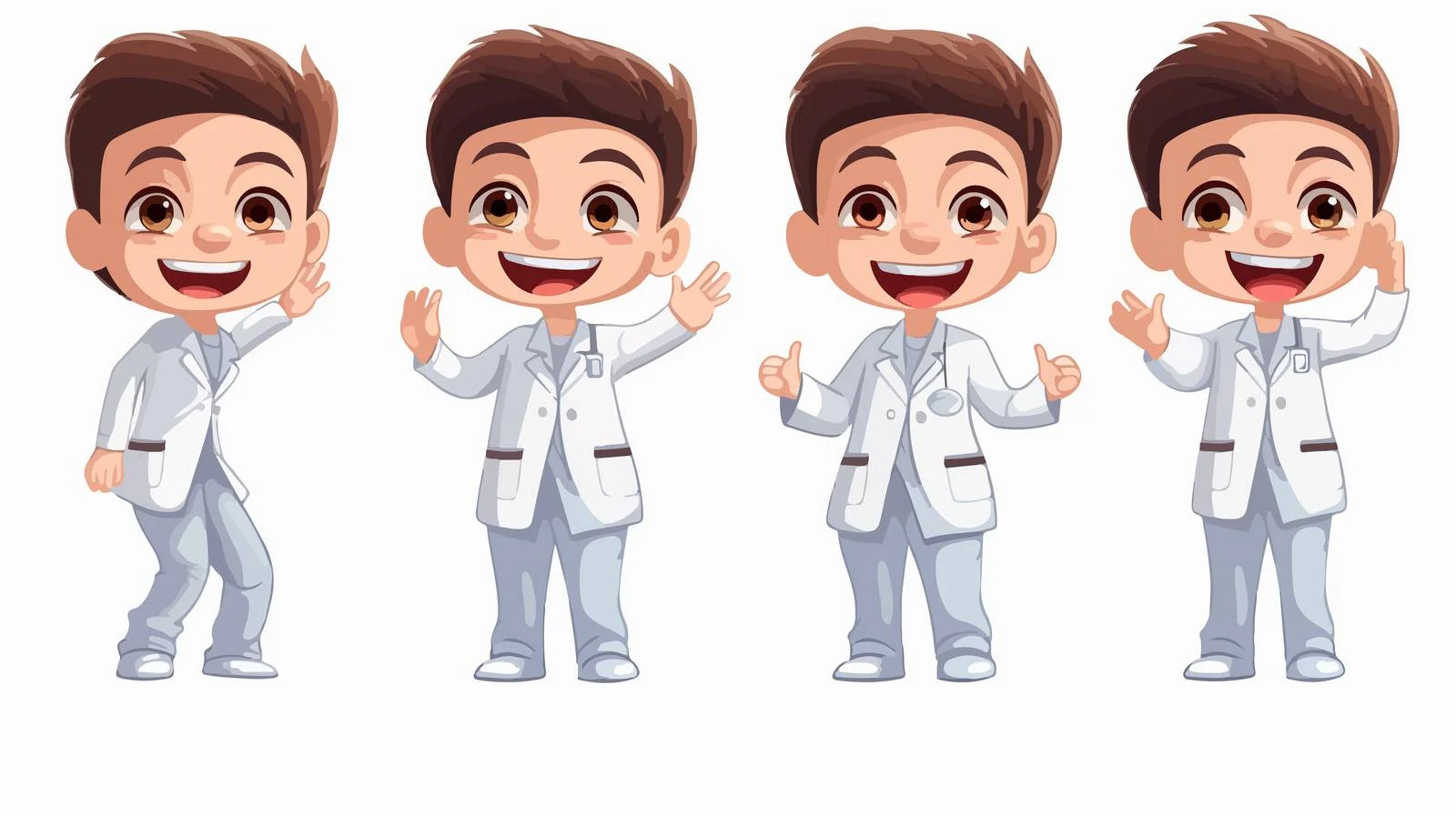 Young Boy in Dentist Uniform Cartoon — free download from Dotvec