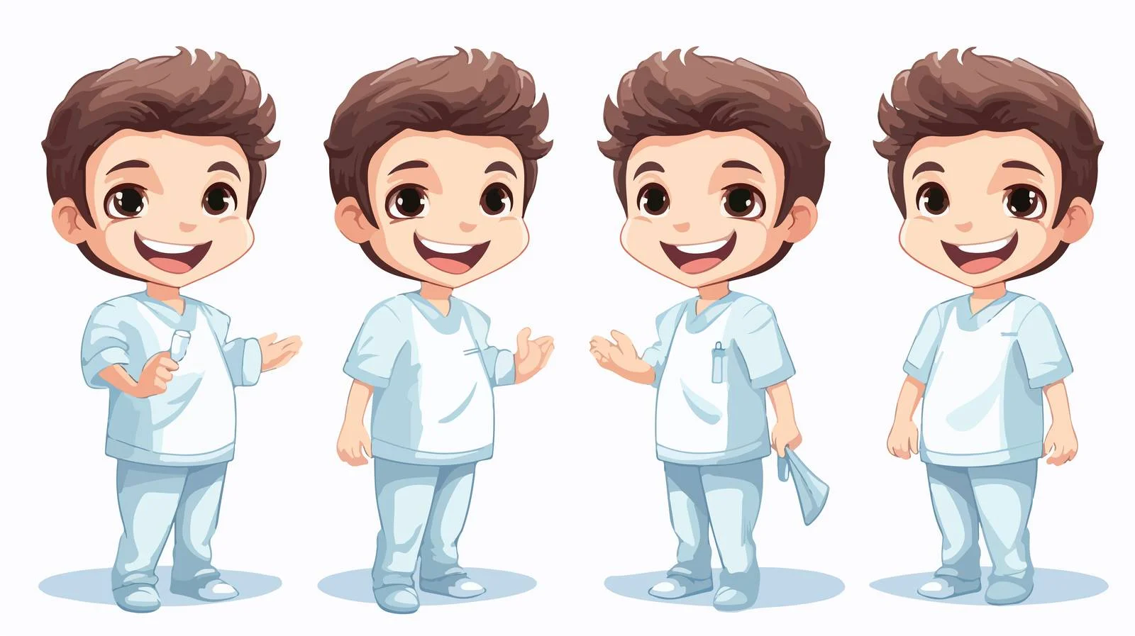Joyful Child in Dentist Outfit Cartoon — free download from Dotvec
