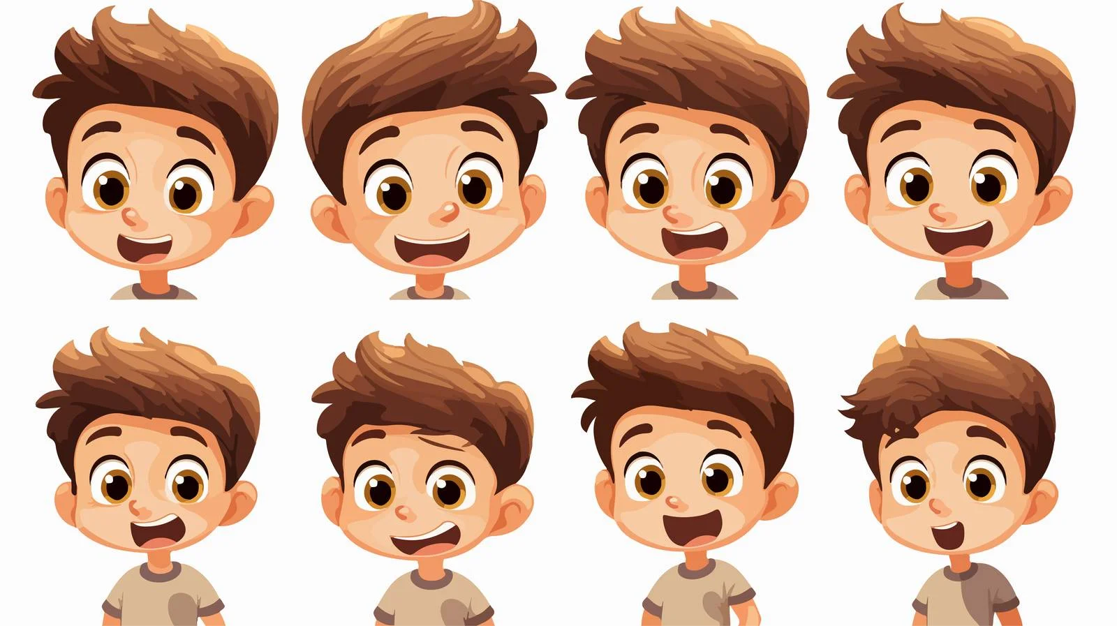 Cute Kid with Emoji Expression Cartoon — free download from Dotvec