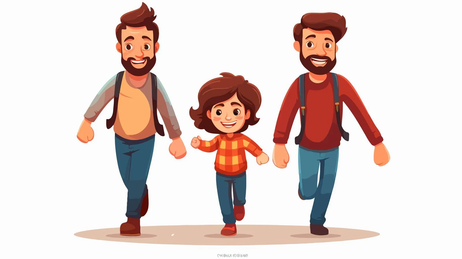 Loving Family Cartoon Vector Illustration — free download from Dotvec