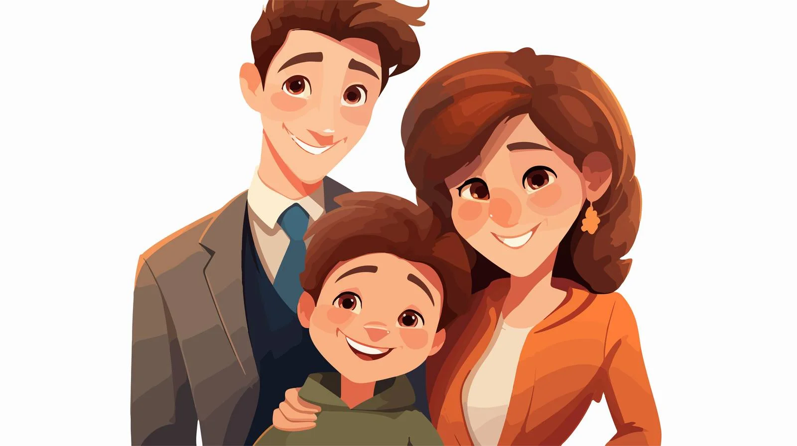 Joyful Family Cartoon Vector Illustration — free download from Dotvec