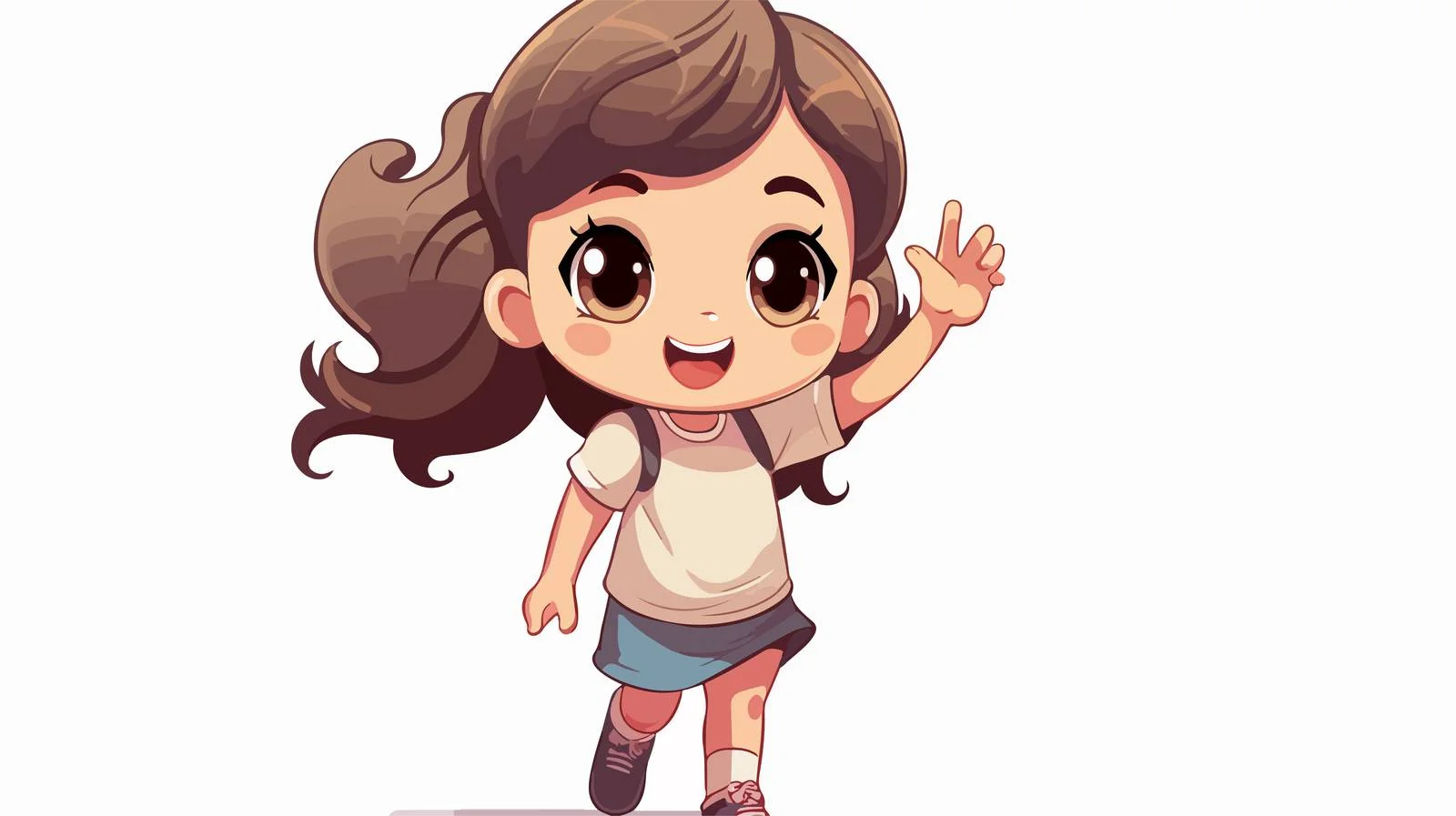 Joyful Girl Holding Blank Cartoon Banner — free download from Dotvec