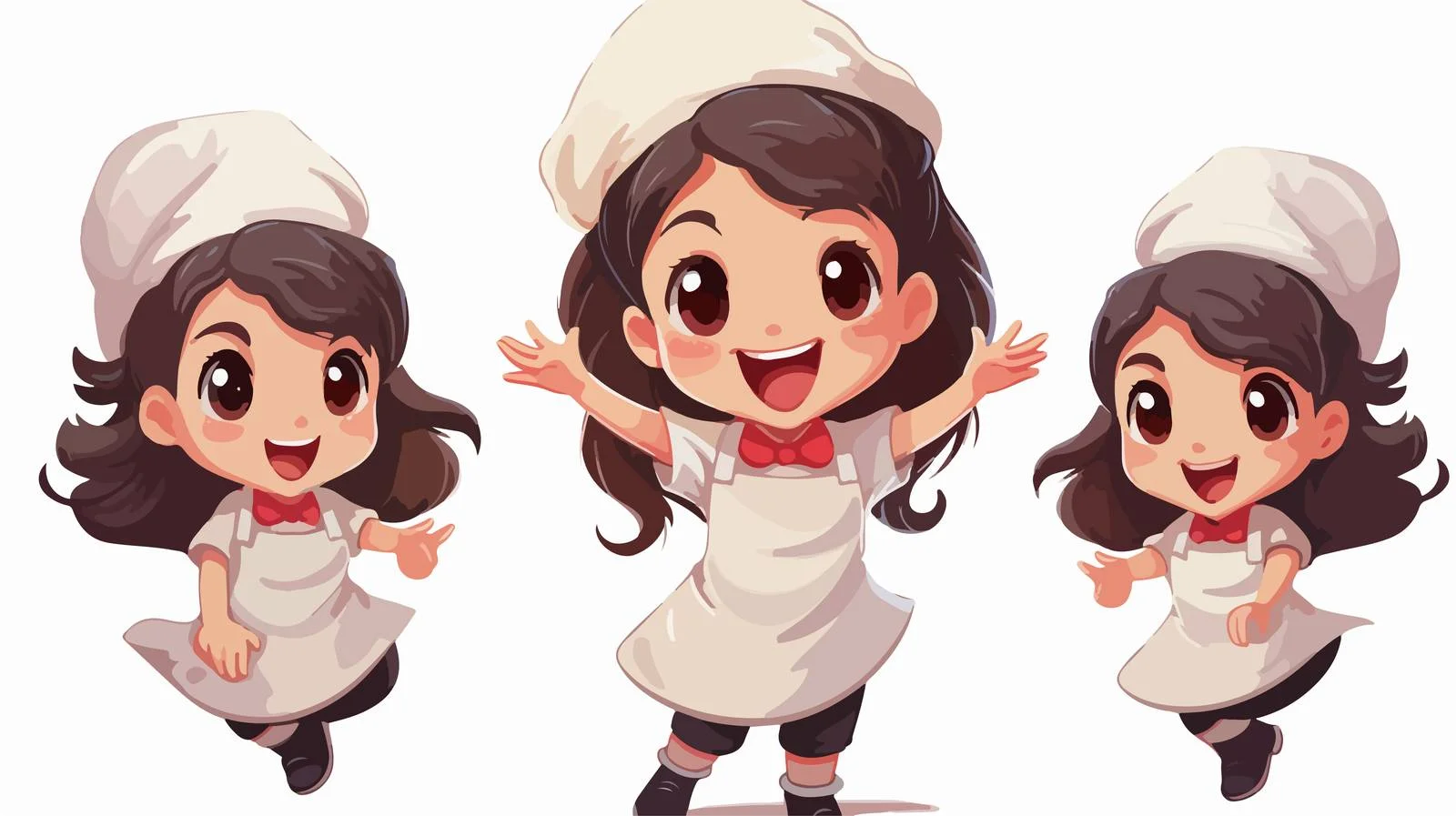Kid Girl Chef Cook Cupcake Cartoon — free download from Dotvec