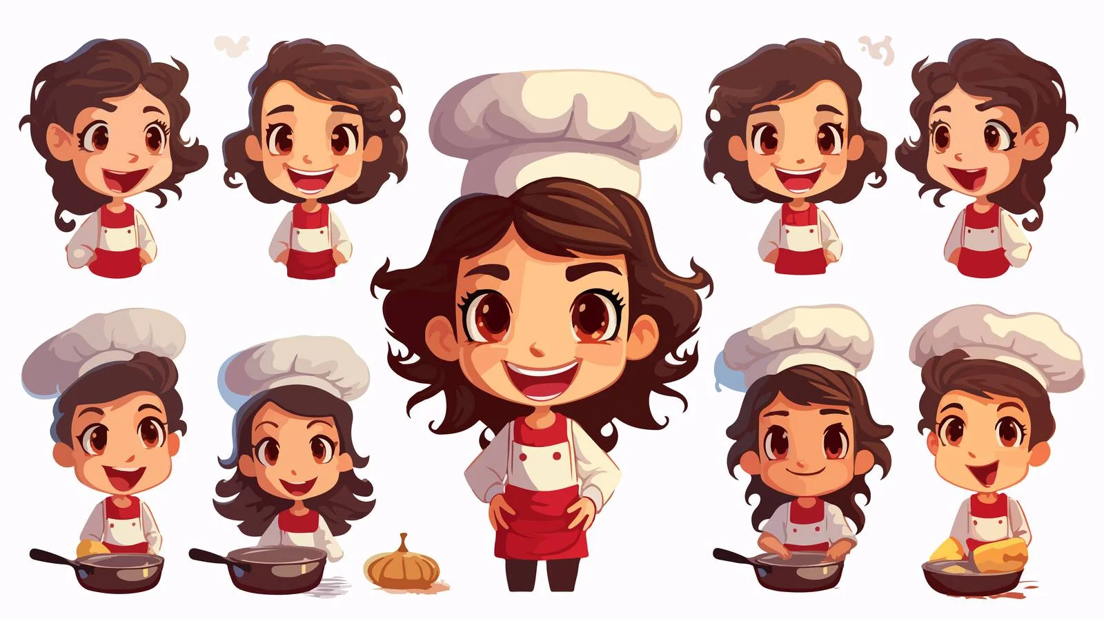 Cheerful Kid Chef in Cartoon Kitchen — free download from Dotvec