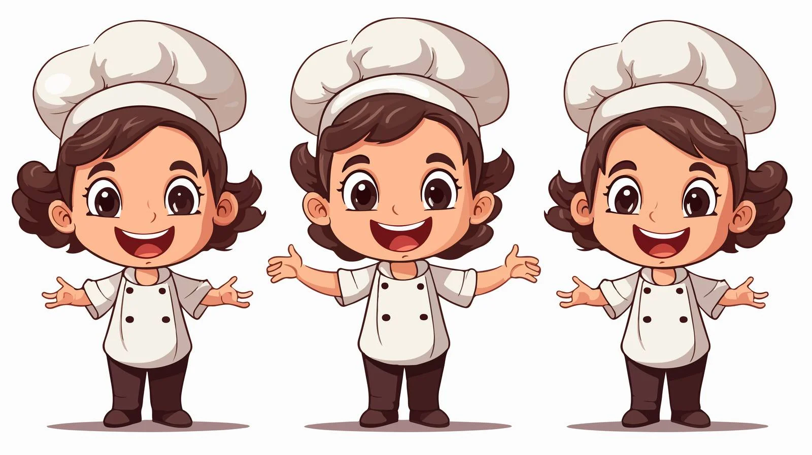 Cheerful Kid Chef Cartoon Cooking Scene — free download from Dotvec