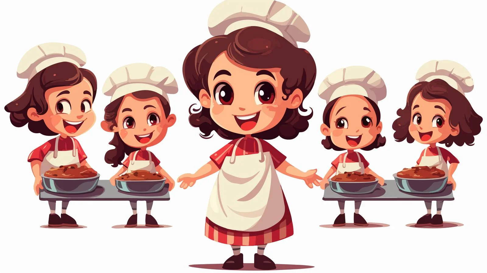 Cheerful Kid Chef Cooking Cartoon Illustration — free download from Dotvec
