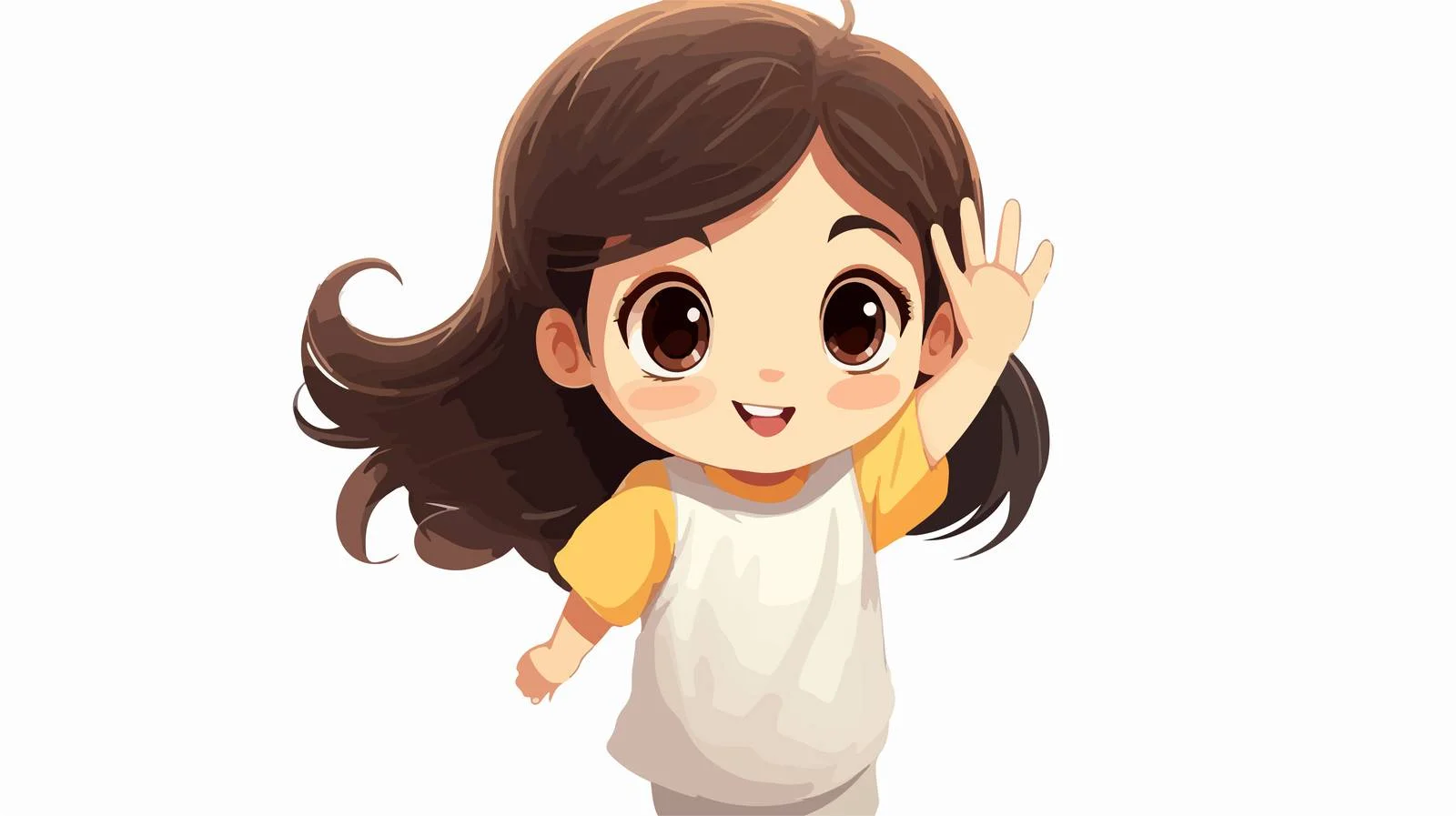 Adorable Kid Girl Greeting Card Illustration — free download from Dotvec