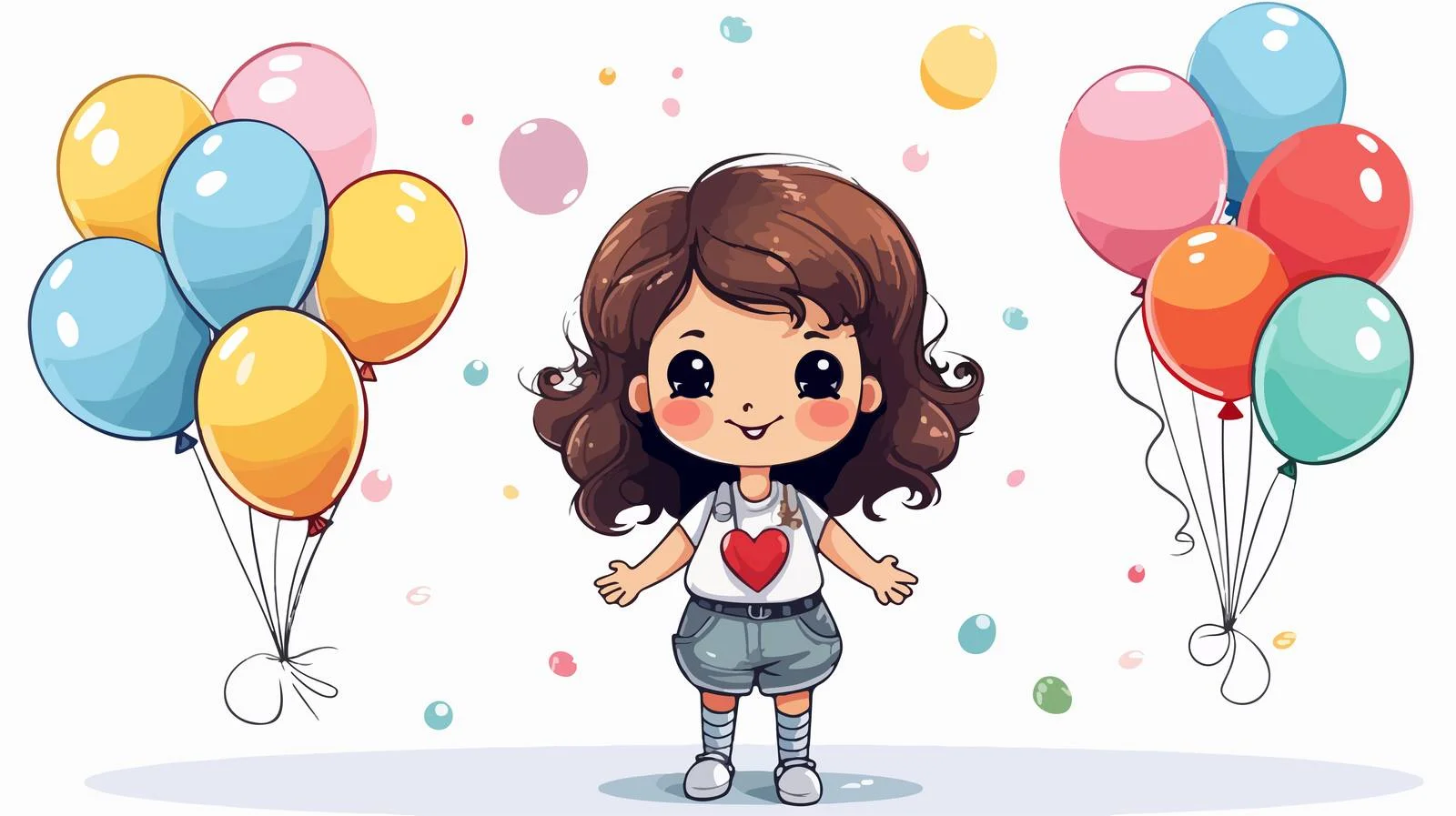 Sweet Girl Greeting Card Cartoon — free download from Dotvec