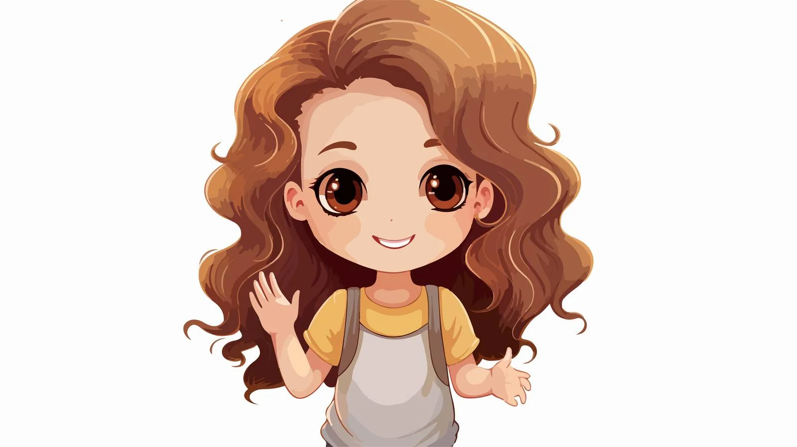 Adorable Kid Girl Greeting Card Cartoon — free download from Dotvec