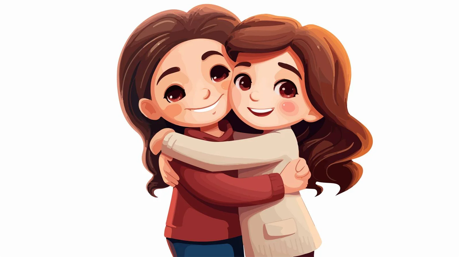Joyful Kids Hugging Together Cartoon Illustration — free download from Dotvec