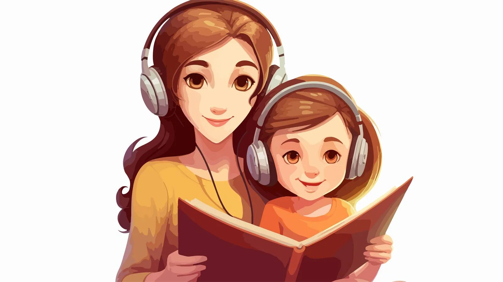 Joyful Child Listens to Mother Read — free download from Dotvec